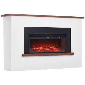 VEVOR 65.5 inch Freestanding Fireplaces, 1500W 5120BTU Fake Electric Fireplace Stove Heater with Mantel, Overheating Protection, Adjustable Flame