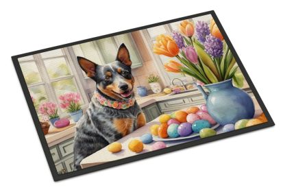 NEW Decorating Easter Australian Cattle Dog Doormat Front Door Mat Indoor Outdoor Rugs for Entryway, Non Slip Washable Low Pile, 18H X 27W