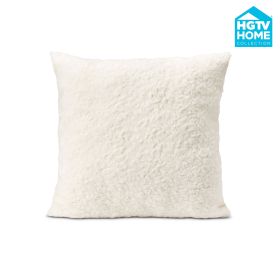 HGTV Curlicue Faux Fur Pillow Snowbound 22 x 22 inches