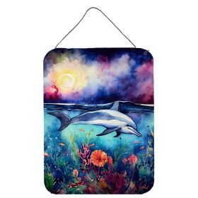 NEW Dolphin Wall or Door Hanging Prints Aluminum Metal Sign Kitchen Wall Bar Bathroom Plaque Home Decor Front Door Plaque, 12x16, Multicolor (Default: Default)